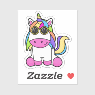 Unicorn met zonnebril sticker