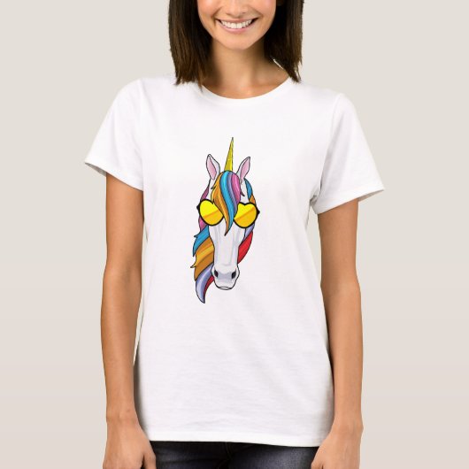Unicorn met zonnebril t-shirt (Voorkant)