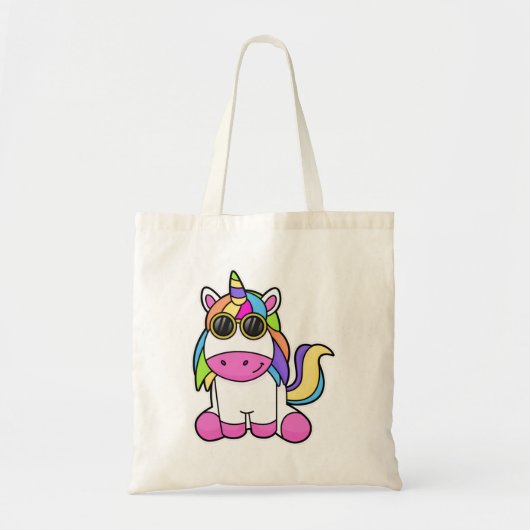 Unicorn met zonnebril tote bag (Voorkant)