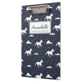 Unicorn Midnight Sky Pattern - Gepersonaliseerd Klembord (Links)