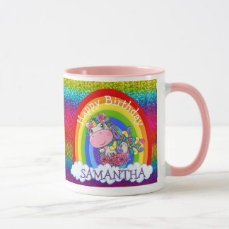 Unicorn mignon arc-en-ciel Parties scintillant Mug