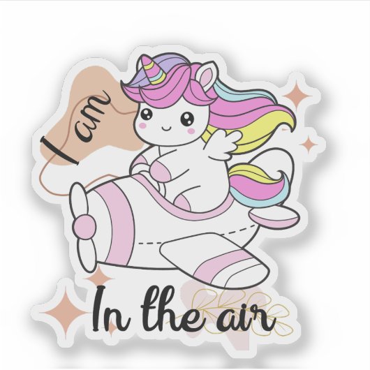 Unicorn mignon autocollant design (Devant)