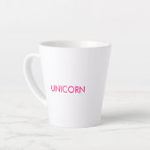 "Unicorn" minimalistisch roze fuchsia white Latte Mok (Linkerhoek)
