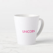 "Unicorn" minimalistisch roze fuchsia white Latte Mok (Rechterhoek)