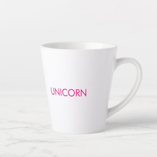 "Unicorn" minimalistisch roze fuchsia white Latte Mok (Rechts)