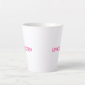 "Unicorn" minimalistisch roze fuchsia white Latte Mok (Voorkant)