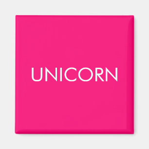 "Unicorn" minimalistisch roze fuchsia white Magneet