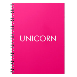 "Unicorn" minimalistisch roze fuchsia white Notitieboek
