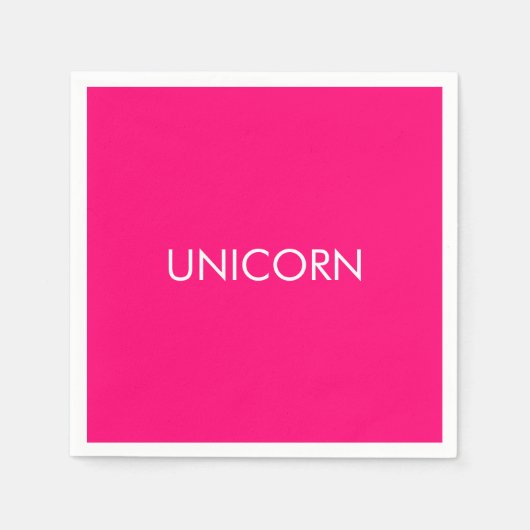 "Unicorn" minimalistisch, roze fuchsia whitepapier Servet (Voorkant)
