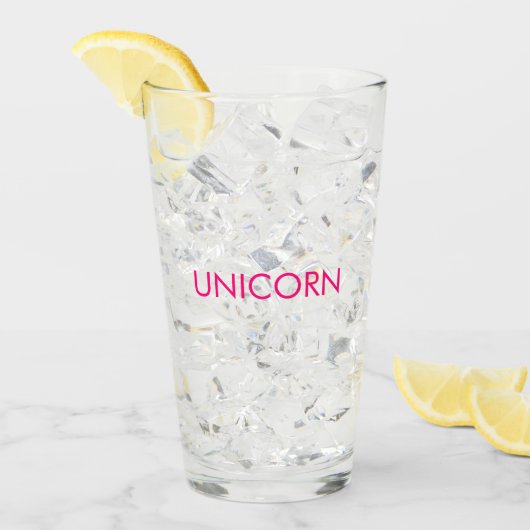 "Unicorn" minimalistische, roze fuchsie helder Glas (Voorkant ijs)