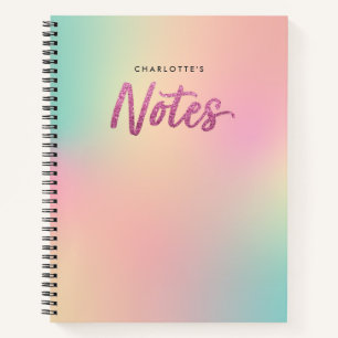 Unicorn Mix Pattern Faux Pink Glitter Notes Notitieboek