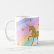 Unicorn Mok, Roze & Gold 11oz Klassieke Mok