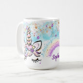 Unicorn Mok Whimsical & Cute Coffee Mok (Voorkant links)
