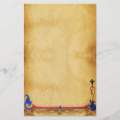 UNICORN MONOGRAM BROWN FLORAL PARCHCHMENT BRIEFPAPIER (Achterkant)