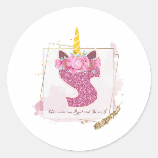 Unicorn Monogram S Aangepaste Stickers