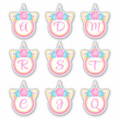 Unicorn Monogramme Pack Sticker Initial (Devant)