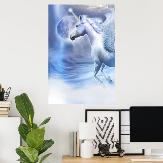 UNICORN MOON FLIGHT POSTER (Thuiskantoor)