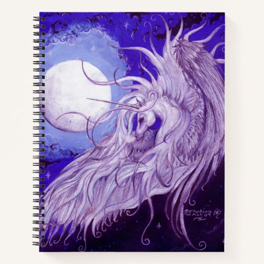 Unicorn Moon Sketchbook Notitieboek (Voorkant)