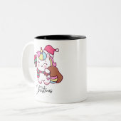 Unicorn mug design for Christmas Tweekleurige Koffiemok (Voorkant links)