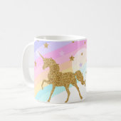 Unicorn Mug, Pink & Gold 11oz Classic Mug (Devant gauche)