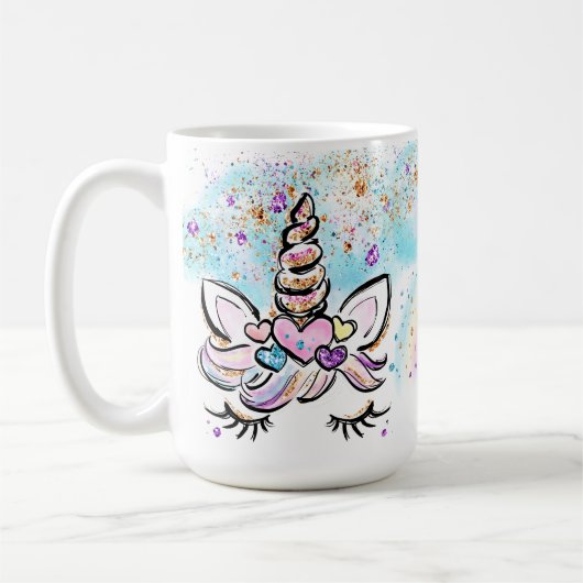 Unicorn Mug Whimsical & Cute Coffee Mug (Gauche)