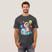 Unicorn Narwhal Space Astronaut Science Funny T-shirt (Voorkant volledig)