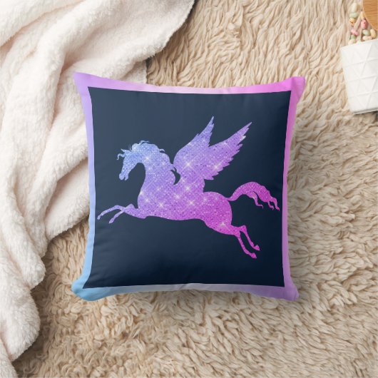 UNICORN NAVY PINK DOUBLESIDED Cushion Pillow Kussen (Deken)