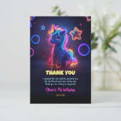 Unicorn Neon Anniversaire Merci (Debout devant)