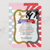 Unicorn & Ninja Joint Boy Girl Invitations d'anniv (Devant / Derrière)