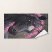 Unicorn noir et rose Imaginaire de fée Créature (Serviette à main)