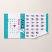 Unicorn Nom Calendrier Anniversaire Serviette (Serviette à main)