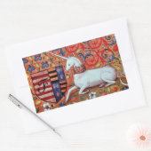 UNICORN OLD BROWN PARCHMENT MONOGRAM RECHTHOEKIGE STICKER (Envelop)