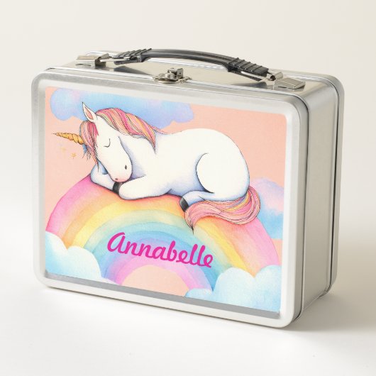 Unicorn on Rainbow Clouds, Girls, Personalized  (Voorkant)
