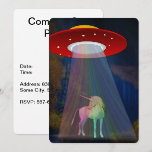Unicorn onder UFO-regenboogstraal bij nacht, ZKoA Kaart