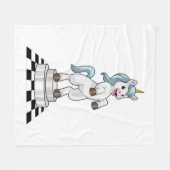 Unicorn op Chess als Chess-stukje Knight Fleece Deken (Voorkant (Horizontaal))