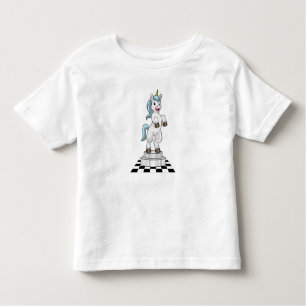 Unicorn op Chess als Chess-stukje Knight Kinder Shirts