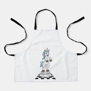 Unicorn op Chess als Chess-stukje Knight Schort