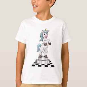 Unicorn op Chess als Chess-stukje Knight T-shirt