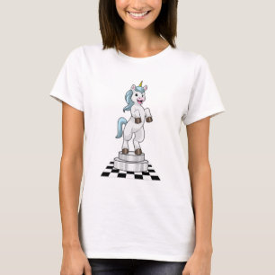 Unicorn op Chess als Chess-stukje Knight T-shirt