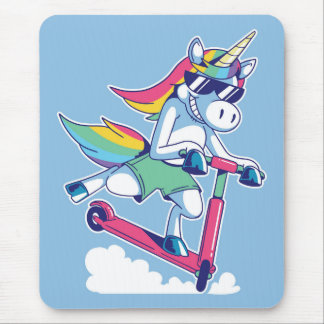Unicorn op een scooter muismat