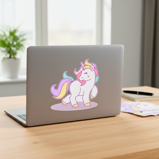 Unicorn op maat gesneden vinylSticker Sticker