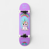 Unicorn op skateboard met persoonlijke onderschrif (Voorkant)