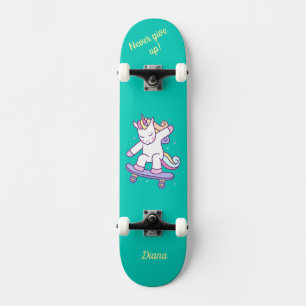 Unicorn op skateboard voor kinderen