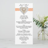 Unicorn Oranje Lace Wedding Menu Kaart (Staand voorkant)