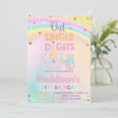 Unicorn out single digits Girl Birthday invitation (Debout devant)