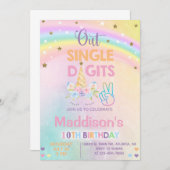 Unicorn out single digits Girl Birthday invitation (Devant / Derrière)