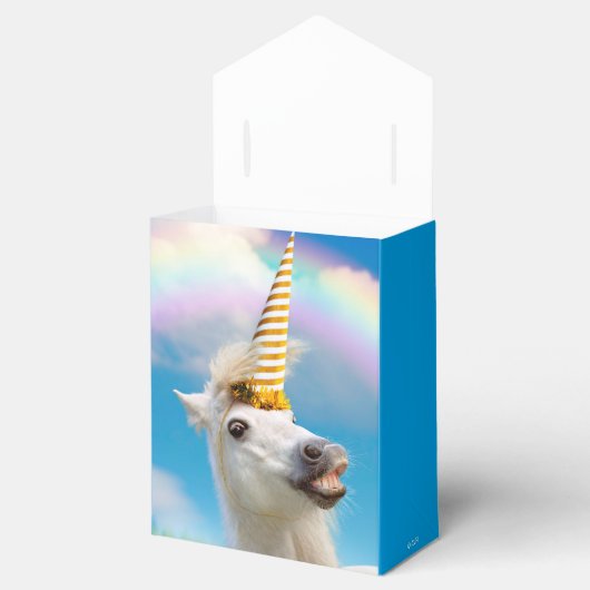 Unicorn-paard en regenboog bedankdoosjes (Geopend)