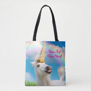 Unicorn-paard en regenboog draagtas