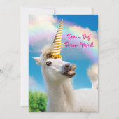 Unicorn-paard en regenboog kaart (Voorkant)