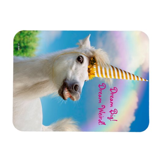 Unicorn-paard en regenboog magneet (Horizontaal)
